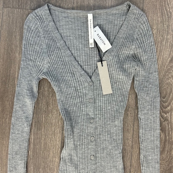 Aritzia The Group By Babaton Avalon Midi Dress Buttons Bodycon Stretch Fitted - Picture 9 of 16